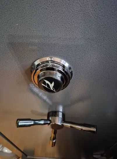 close up look of a safe lock